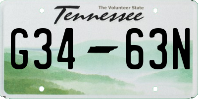 TN license plate G3463N