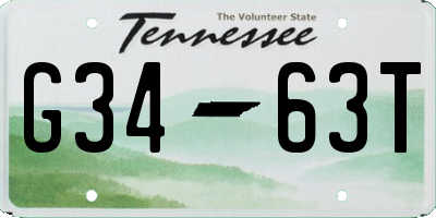TN license plate G3463T