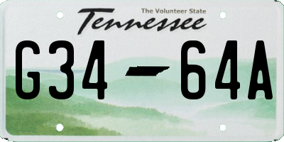 TN license plate G3464A