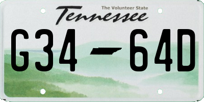TN license plate G3464D