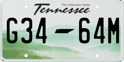 TN license plate G3464M