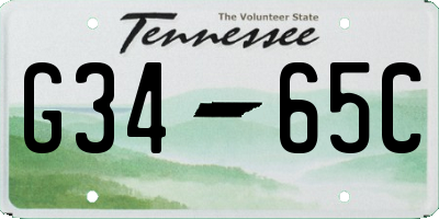 TN license plate G3465C