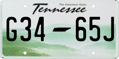 TN license plate G3465J