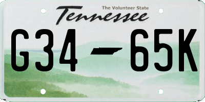 TN license plate G3465K
