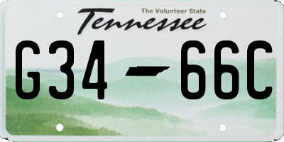 TN license plate G3466C
