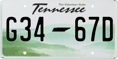 TN license plate G3467D