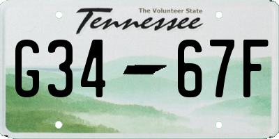 TN license plate G3467F