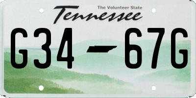 TN license plate G3467G