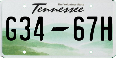 TN license plate G3467H