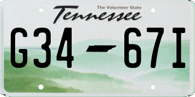 TN license plate G3467I