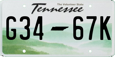 TN license plate G3467K