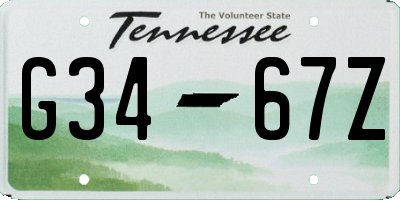 TN license plate G3467Z