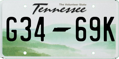 TN license plate G3469K