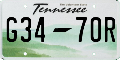 TN license plate G3470R