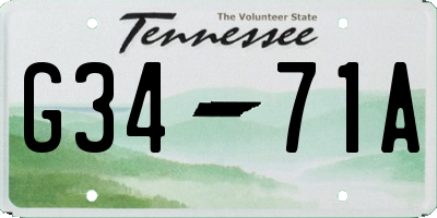 TN license plate G3471A