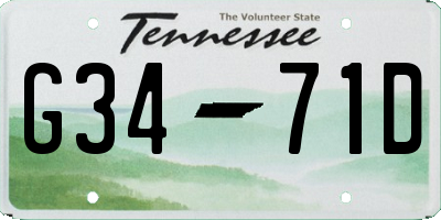 TN license plate G3471D