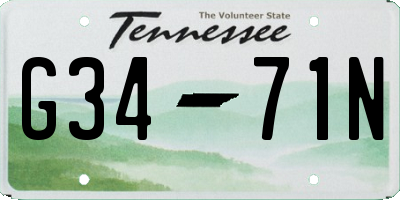 TN license plate G3471N