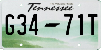 TN license plate G3471T