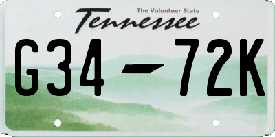 TN license plate G3472K