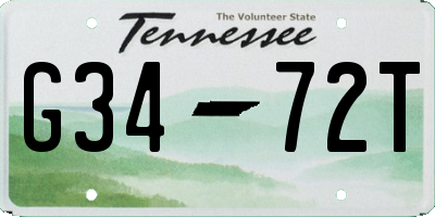 TN license plate G3472T