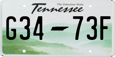 TN license plate G3473F