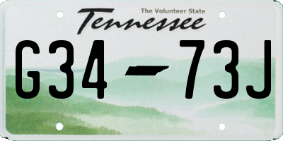 TN license plate G3473J