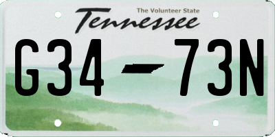 TN license plate G3473N