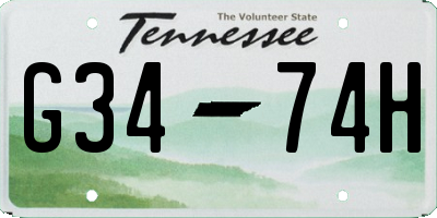 TN license plate G3474H