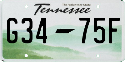 TN license plate G3475F