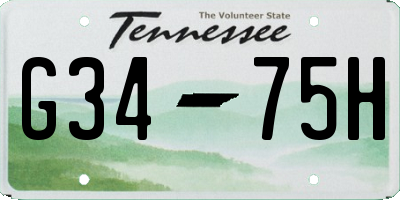 TN license plate G3475H