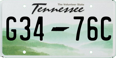 TN license plate G3476C