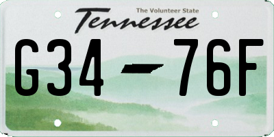 TN license plate G3476F