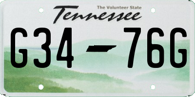 TN license plate G3476G
