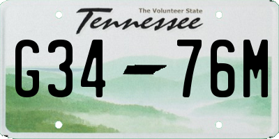 TN license plate G3476M