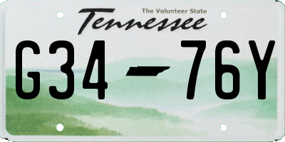 TN license plate G3476Y