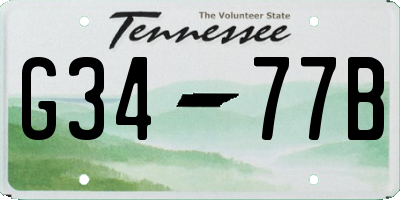 TN license plate G3477B
