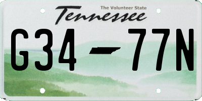 TN license plate G3477N