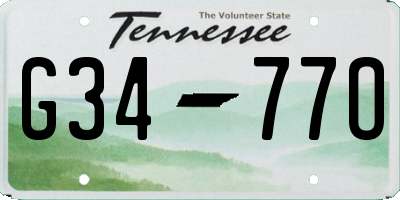 TN license plate G3477O