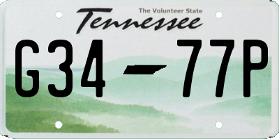 TN license plate G3477P