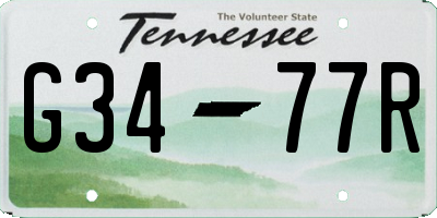 TN license plate G3477R