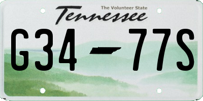 TN license plate G3477S