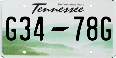 TN license plate G3478G