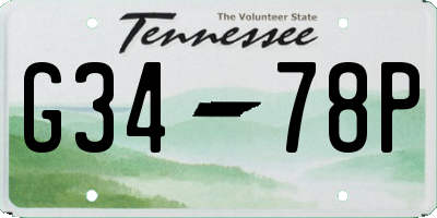 TN license plate G3478P