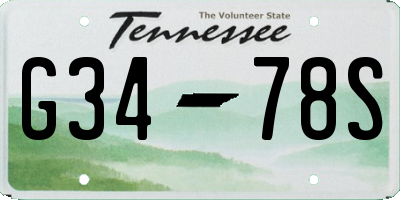 TN license plate G3478S