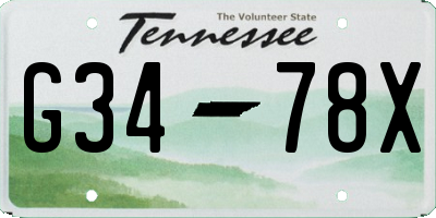 TN license plate G3478X
