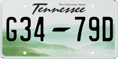 TN license plate G3479D