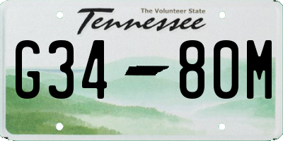 TN license plate G3480M