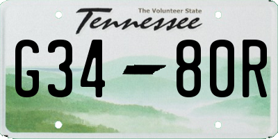TN license plate G3480R