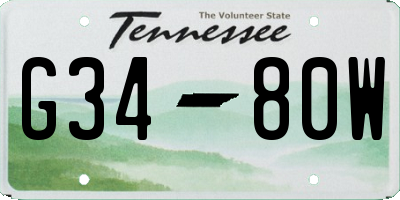TN license plate G3480W