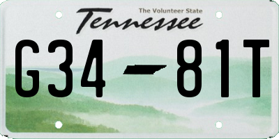 TN license plate G3481T